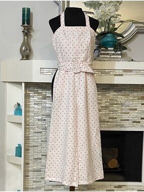 Gianni Bini Polka Dot Halter wide leg backless jumpsuit with Belt size S